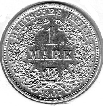 1 Mark 1907 D German Empire Silver Coin