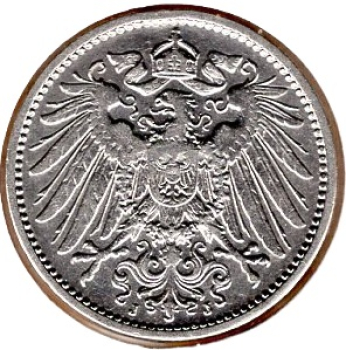 1 Mark 1908 G Deutsches Kaiserreich Silbermünze