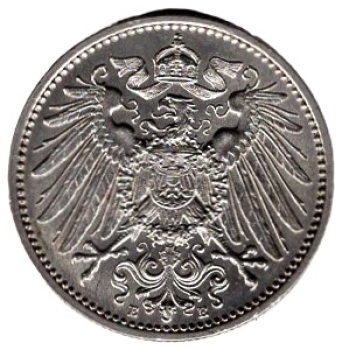 1 Mark 1909 D Deutsches Kaiserreich Silbermünze