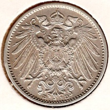 1 Mark 1915 D German Empire Silver Coin