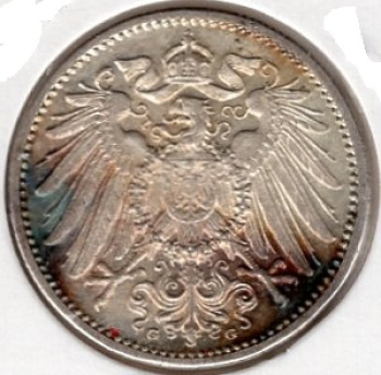 1 Mark 1915 G Deutsches Kaiserreich Silbermünze