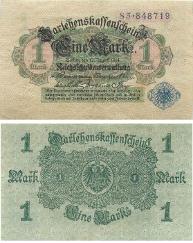 1 Mark Darlehenskassenschein 12. August 1914 
