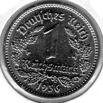 1 Reichsmark 1936 F Third Reich