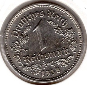 1 Reichsmark 1938 F Third Reich