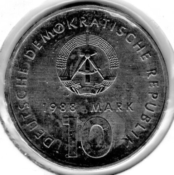 10 East German Marks 1988 40th Anniversary of the East German Sports Federation