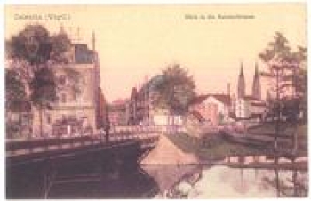 08606 Oelsnitz Bahnhofstrasse mit Brücke, * ca. 1920