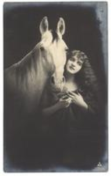 Woman with horse circa 1918