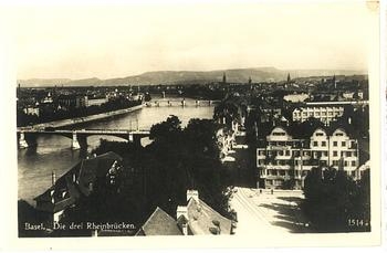 Basel the 3 Rhine bridges * around 1930