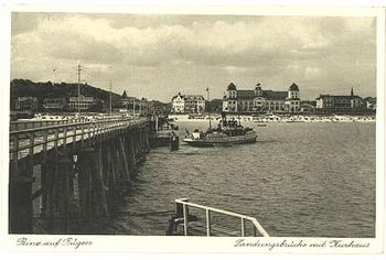 18609 Binz (Rügen) Landungsbrücke mit Kurhaus, o 3.8.1931