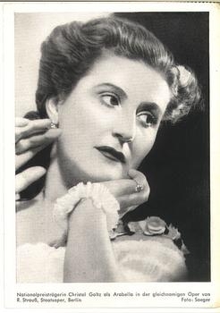 Christel Goltz National Prize Winner as Arabella State Opera Berlin, * 1952