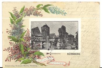 Nuremberg special cancellation X. German Gymnastics Festival Fragrant greetings July 18, 1903