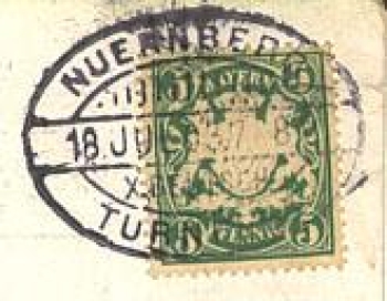 Nuremberg special cancellation X. German Gymnastics Festival Fragrant greetings July 18, 1903