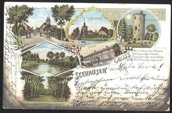 39615 Seehausen Litho with train station, o 14.10.1898
