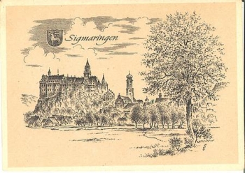 72488 Sigmaringen Künstlerkarte sig. Ludwig Schäfer-Grohe, * ca. 1950