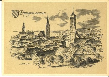 89584 Ehingen Donau Künstlerkarte Ludwig Schäfer-Grohe * ca. 1950