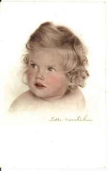 Children's head, artist card Lotte Herrlich Series 226/3, gebr. circa 1930