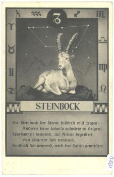 Zodiac sign, Capricorn with characteristics, * approx. 1920