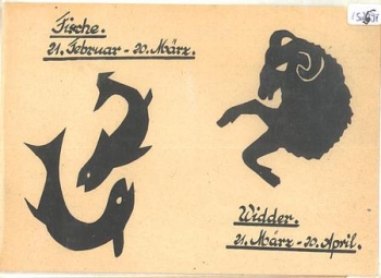 Sign of the zodiac, Pisces, Aries * approx. 1930