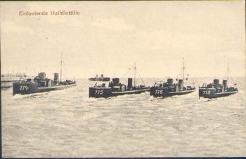 Torpedo boats 114 115 116 118 WW1 Incoming semi-flotilla o 7.8.1914