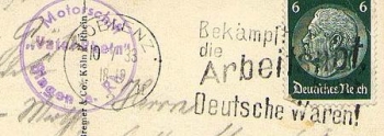 Rhine ship "Father Rhine" board stamp motor ship near Bingen o 10.7.1933