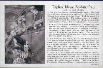 Soldier song card "Brave little soldier's wife" * approx. 1940