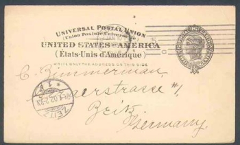 Philadelphia postal stationery 2 cents with advertising imprint o 10.1.1902