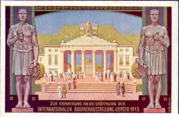 Leipzig Anlaßkarte zur Int. Baufachaustellung 1913