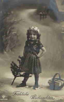 Mädchen mit Weihnachtsbaum Serienkarte 4697/98 gebr. 1912