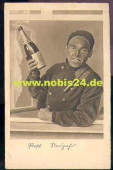 Chimney sweep with New Year's champagne bottle * approx. 1920