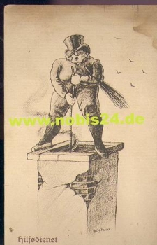 Chimney sweep auxiliary service, suffragette women's movement o 2.8.1917