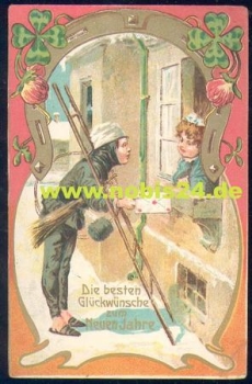 Chimney sweep as a postman, 31.12.1929