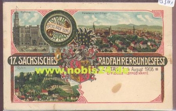 02763 Zittau Litho 17.Radfahrerbundfest *1908