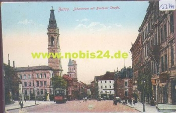 02763 Zittau Johanneum with Bautzner Strasse tram o 2.11.1919