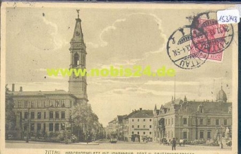 02763 Zittau Haberkornplatz mit Johanneum Post Bautznerstrasse o 24.11.1913