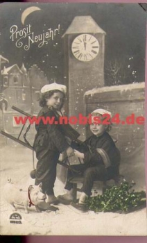 Chimney sweep children with pig o 30.12.1913