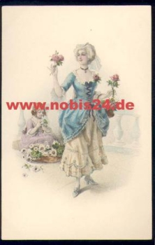 Woman with Flowers and Child Artist's Card M. M. Vienne No. 577 M. Munk * approx. 1920