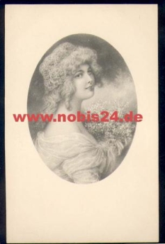 Woman with Flowers Artist's Card M. M. Vienne No. 2240 M. Munk * approx. 1920