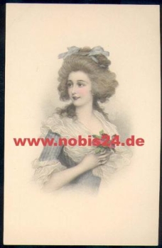 Woman with Flowers Artist's Card M. M. Vienne No. 571 M. Munk * approx. 1920