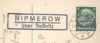 Nipmerow Posthilfsstellenstempel auf AK  Cap Arkona o 26.5.1931