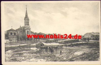 Grajewo Marktplatz mit Soldaten im 1.WK *ca. 1916