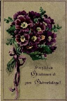 Flowers, beautiful purple summer bouquet, used circa 1920