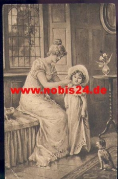 Woman with child artist card Seeböck "sweet harmony" o 25.1.1908