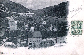 Saint-Ursanne Schweiz St. Ursanne, Totalansicht, o 12.05.1905 
