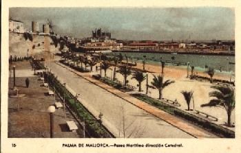 Palma de Mallorca, Paseo Maritimo, Balearic Islands, windmill * approx. 1930