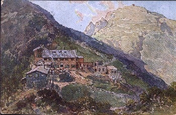 82432 Herzogstand mit Unterkunftshaus Künstlerkarte S.T. Camston o ca.1921