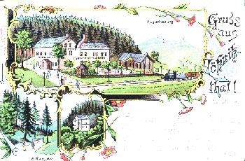 09575 Loessnitzthal Litho Dampfzug o 22.01.1899