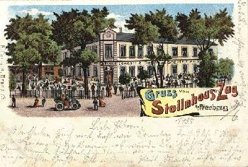 09600 Zug, Gruss vom Stollnhaus Farblitho, o 05.06.1905