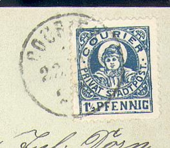 Courier Private city post on Munich AK Justizpalast o ca.1900