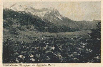 82467 Partenkirchen gegen Zugspitze, gebr. ca. 1920