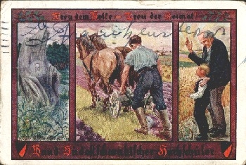 Farmer plowing horses, artist kart Pirkhert o 18.12.1928